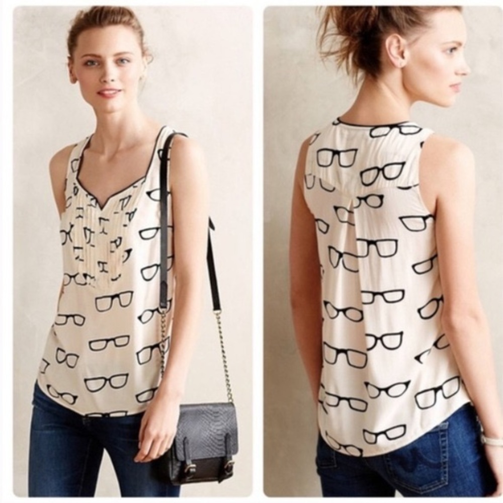 Maeve Glasses Print Amory Tank Top size 0